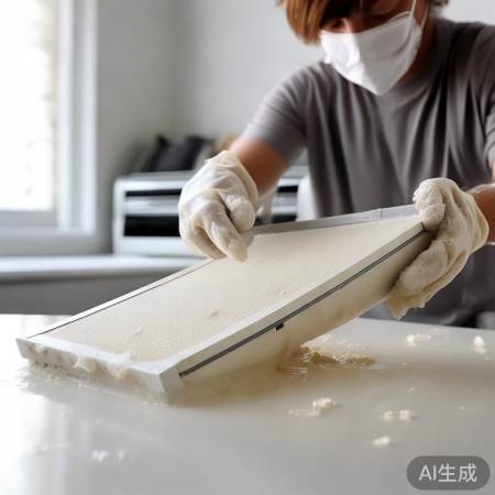 清洗空调口罩，轻柔搓洗