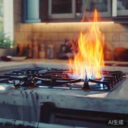 百运红燃气灶点火快，调节方便