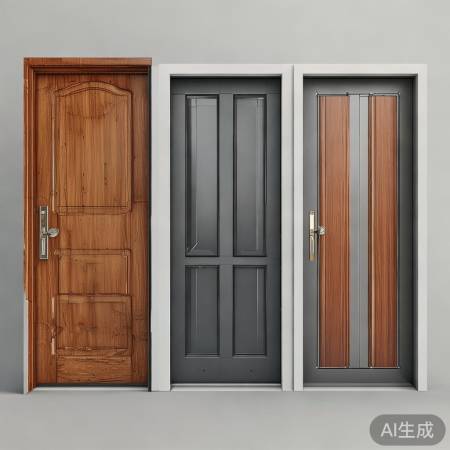 门材质多样,实木高档易变形,钢