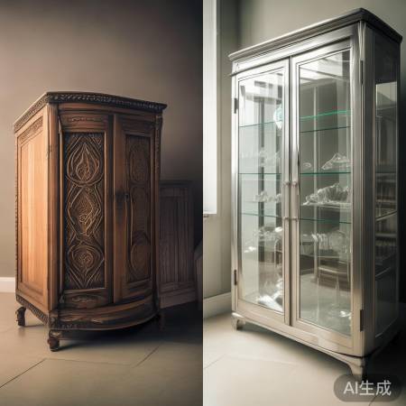 木柜温馨易潮,玻璃柜透光易划,