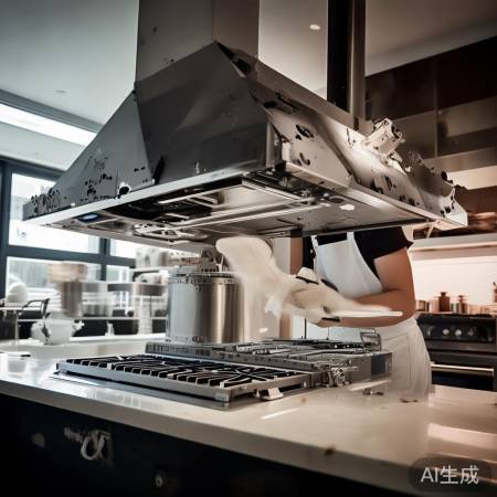 油烟机部件按序装回