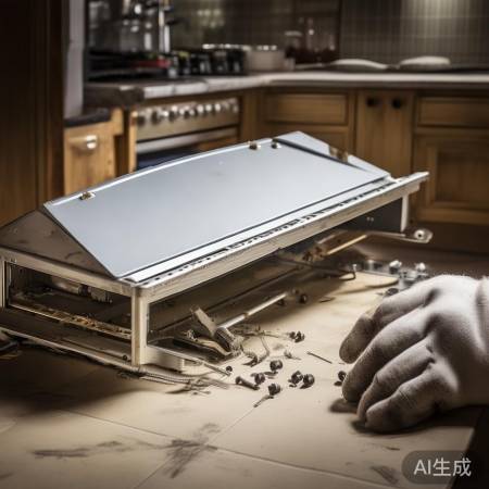 拆卸烟机，小心油污