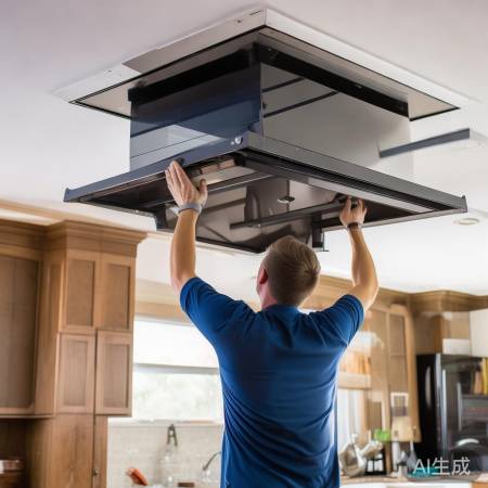 厨房装修细节:油烟机盖龙骨安装