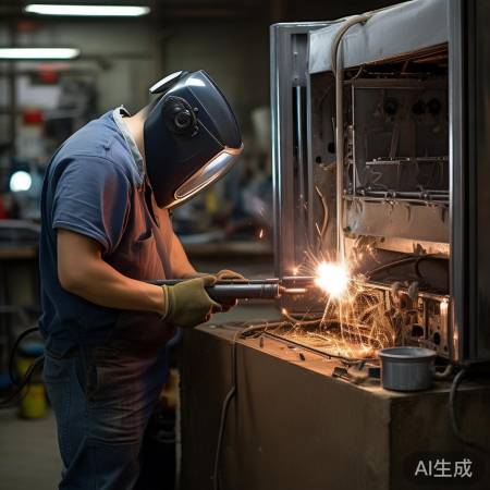 操作焊枪，注意安全防护