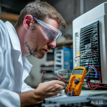 连接探头,测量空调电流