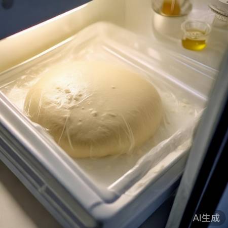 保鲜膜防干,油层使面团柔软