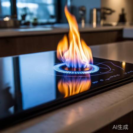 开启集成灶,感受火焰变化
