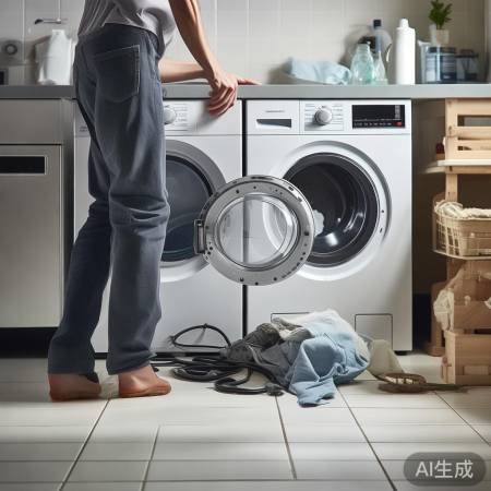 断电开盖,倾斜取衣